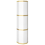 Homary - Round Swivel Shoes Storage Cabinet Tall And Narrow Shoe Cabinet Closet White, Large - Modern Appeal: A White prism contour goes well with the gleaming gold accents, bringing the modern, minimalist charm to your space.