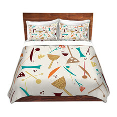 Midcentury Bedding | Houzz - DiaNoche Designs - DiaNoche Duvet Covers Twill By Nika Martinez - Mid  Century Hero Cream -