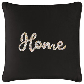 Sparkles Home Shell Home Pillow - 20x20" - Black Velvet