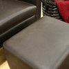 Tiptyn Dark Brown Leather Club Chair and Ottoman Set