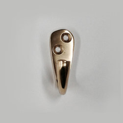Octagonal Plate Single Robe Hook #2552 in Polished Brass - Robe & Towel Hooks