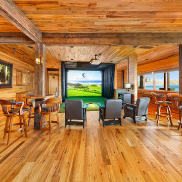 Larch interior walls and ceiling