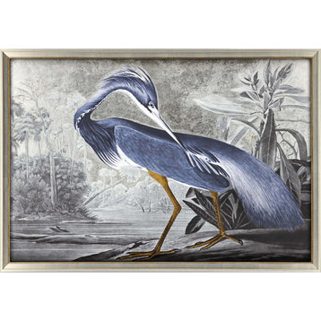 Heron in Silver, Blue