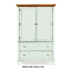 American Drew 181-250WM Door Chest- White w/ Maple Top Sterling Pointe - Armoires And Wardrobes