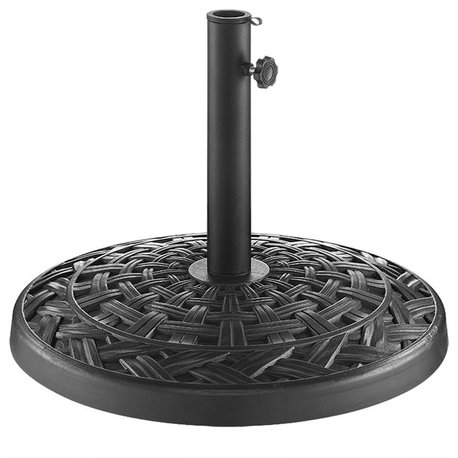 Cross Weave Round Umbrella Base, Black