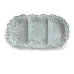 Arte Italica Merletto Aqua Antipasti Dish - Dinnerware