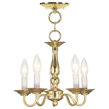 Williamsburgh Convertible Chain Hang/Ceiling Mount, Polished Brass