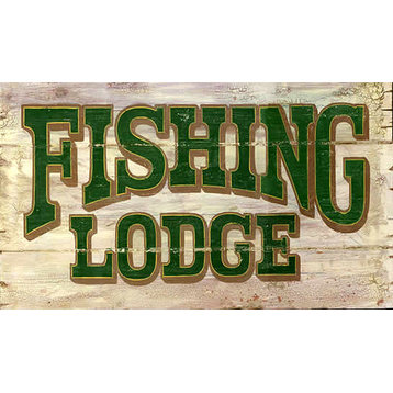 Vintage Fishing Lodge Sign Rustic Cabin Signs