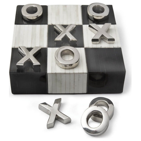 Tic Tac Toe Flat Board With Nickel Pieces