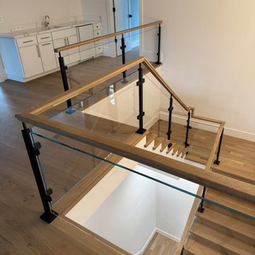Project #132 | White Oak Staircase with Glass Balustrade