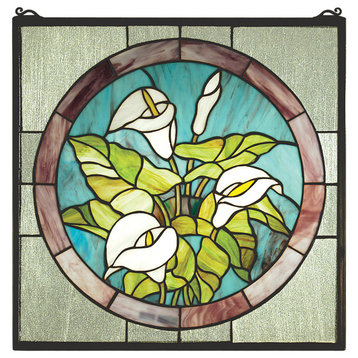 20W X 20H Calla Lily Stained Glass Window