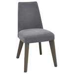 Bentley Designs - Cadell Oak Furniture Slate Blue Upholstered Dining Chairs, Set of 2 - Cadell Oak Slate Blue Upholstered Dining Chair Pair has a fresh and unique look that has been brilliantly designed with dynamic sharp edges and tampered legs to give this range its fantastically modern feel which will certainly transform any living or dining space into one to be envious of.