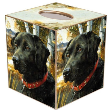 TB121-Black Lab Dog Tissue Box Cover
