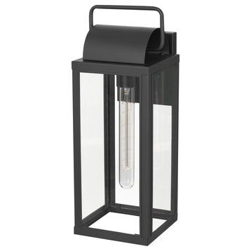 Ashley 17" 1-Light Matte Black Painted Outdoor Wall Sconce Lamp