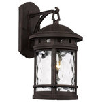 Trans Globe - Trans Globe 40371 RT Boardwalk - 9" One Light Outdoor Wall Lantren - The Boardwalk Collection exhibits a unique wall lantern that is perfect for adding supplemental lighting to any outdoor living space. The Nautical theme allows the lantern to stand out as both functional and decorative as it lights up any outdoor setting. This fixture blends a durable metal frame with Clear Water Glass, providing a unique combination. The glass adds beautiful, soft reflections to the areas it shines on.  Assembly Required: TRUE
