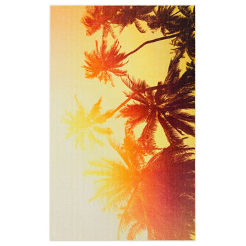 Sun Kissed Palm Area Rug, Yellow, 8' x 10'