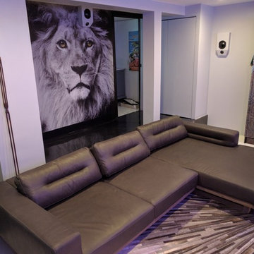 Stylish theater and guest room