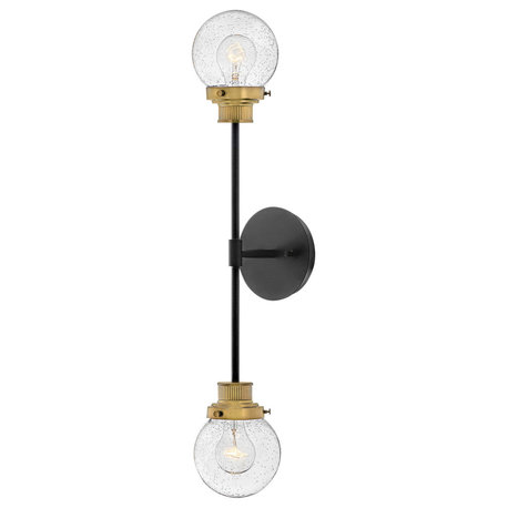 Hinkley Poppy Large Two Light Sconce, Black