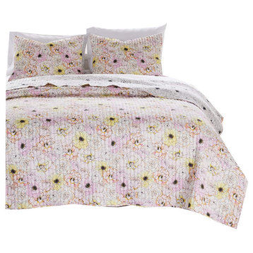 Greenland Home Fashions Misty Bloom Quilt and Pillow Sham Set
