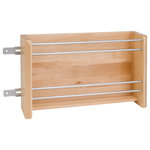 Rev-A-Shelf - Wood Foil/Wrap Cabinet Door Organizer, 16.13" - Designed for 15”, 18” and 21” wall cabinets this beautiful wood organizer brings your foil and storage bags within easy reach while freeing up valuable drawer and pantry space. Made from Maple with chrome rails it is ideal for any decor. The patented adjustable mounting brackets ensure easy installation on various door styles.