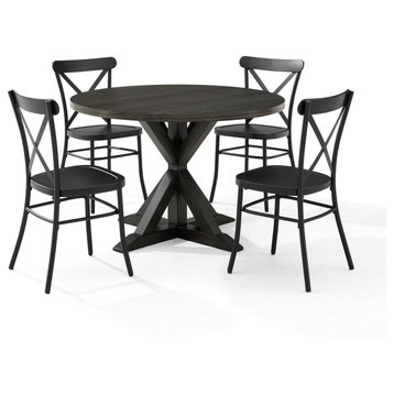 Hayden 5Pc Round Dining Set WithCamille Chairs