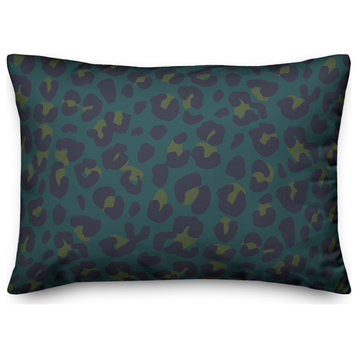 Blue Leopard 20x14 Spun Poly Pillow