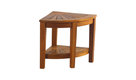 Teak Corner Stool With Shelf