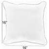 Sorra Home Faux Fur Silver Indoor Knife Edge Square Pillow, 16" H x 16" W