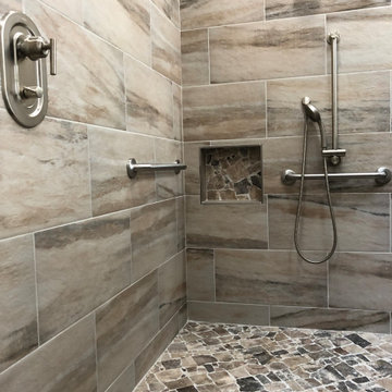 Wheelchair accessible zero entry shower system