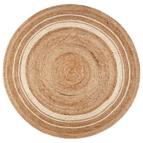 Kerala Sunrise Round Jute Rug, 4'