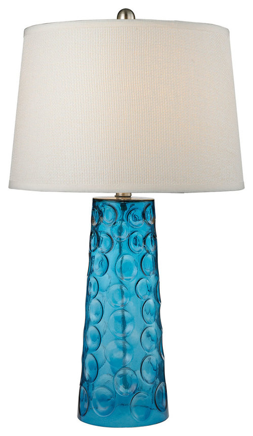 How Tall Should An End Table Lamp Be Dimond Hammered Gl Table Lamp Blue With Pure White Linen Shade More Info