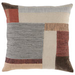 Classic Home - Reynard 22 Throw Pillow in Multicolor by Kosas Home - Hand-guided embroidery adds subtle texture to the patchwork design of this pillow. Rugged and earthy, this pillow offers a warm appeal that suits most color schemes and styles. A luxurious feather blend insert adds a cozy, comfortable feel.