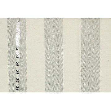 Grey Blue Herringbone Stripe Fabric , Standard Cut