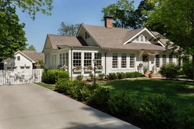 Inspiration for a timeless white two-story house exterior remodel in Nashville