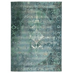 Liora Manne - Marina Kermin Indoor/Outdoor Rug, Blue, 7'10"x9'10" - This area rug takes inspiration from the Kermin design, a classically traditional design made special and unique with a twist. A prominent Kermin pattern and dip-dyed, distressed finish results in a stunning watercolor effect. It's rich, saturated indigo color accented with varying shades of blue beautifully showcases the traditional design, while the bold palette adds glamour and drama to any decor inside or outside your home.Made in Egypt from 100% polypropylene, the Marina Collection is Power Loomed to create intricate designs with a broad color spectrum and a high-quality finish. The material is flatwoven, low profile, weather resistant, UV stabilized for enhanced fade resistance, durable and ideal for those high traffic areas such as your patio, sunroom, kitchen, entryway, hallway, living room and bedroom making this the ideal indoor or outdoor rug. Detailed patterns are offered in an eclectic mix of styles ranging from tropical, coastal, geometric, contemporary and traditional designs; making these perfect accent rugs for your home. Limiting exposure to rain, moisture and direct sun will prolong rug life.
