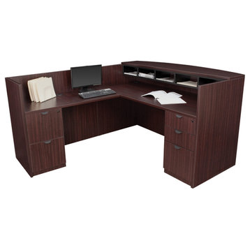 Legacy Box Box File/ File File Pedestal Reception Desk- Mahogany