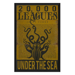 The Artwork Factory - 20000 Leagues Under the Sea Framed Artwork, Large - Novelty Signs