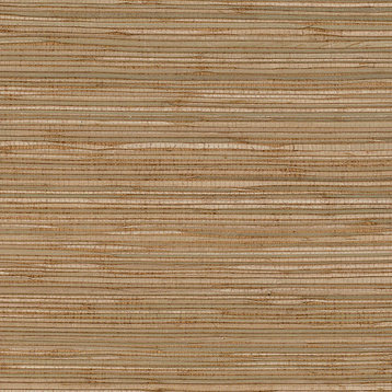 Medium Tan Natural Grasscloth Wallpaper, Bolt