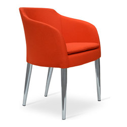 BUCA METAL LEGS - ORANGE CAMIRA WOOL - Dining Chairs