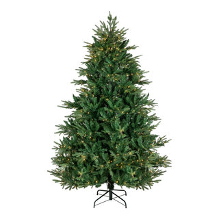 Northlight 7.5' Pre-Lit Full Layered Pine Artificial Christmas Tree - Multicolor LED Lights