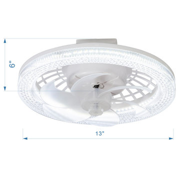 13" Caged Ceiling Fans With light and Remote Control