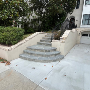 Thermal Walkway with 2 Inch Blue Step Treads and New Driveway in Chevy Chase MD