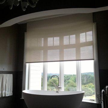 Motorized Retractable Shades in Master Dedroom