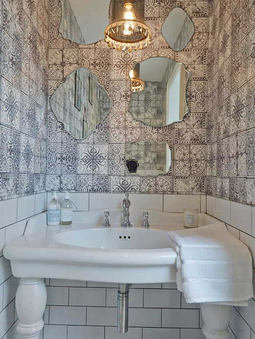 Cloakroom Design Ideas, Renovations & Photos with Metro Tiles