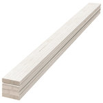 UFP-Edge - Rustic Barn Wood Trim, 4-Pack, White, 1 in. X 4 in. X 8 Ft. - This factory-milled board is primed and painted to mimic the natural texture and patina of aged and weathered barn wood. The appeal of reclaimed wood and rustic wood makes this perfect for projects around the house. Each new board is machined and pre-finished in white on one side to give a distressed wood appearance. These trim boards are compatible with barn wood shiplap. These products are not recommended for outdoor applications. If used for exterior applications, wood protector sealant is required.