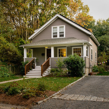 Modern Family Room Addition to Traditional Home along Bikeway