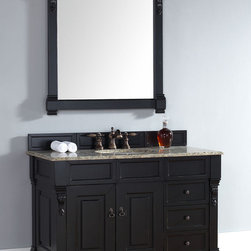 48 inch Black Finish Single Traditional Bathroom Vanity Optional Top - Bathroom Vanities And Sink Consoles