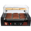Hot Dog Roller Stainless-Steel 9-Roller Grill Machine with Bun Warmer and Cover