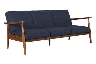 Mid Century Modern Danish Style Blue Sleep Sofa