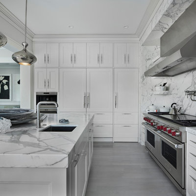 Inspiration for a transitional home design remodel in Detroit